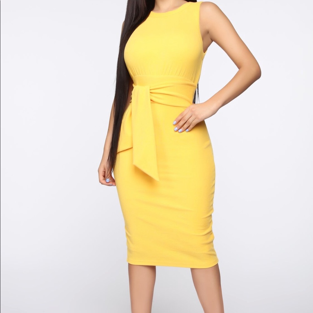 Tied to the Drama Ribbed Midi Dress